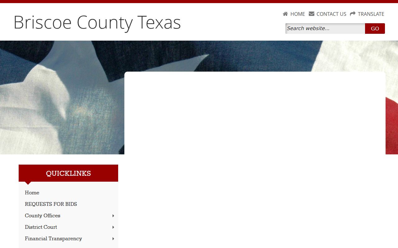 Briscoe County court calendar historical docket page