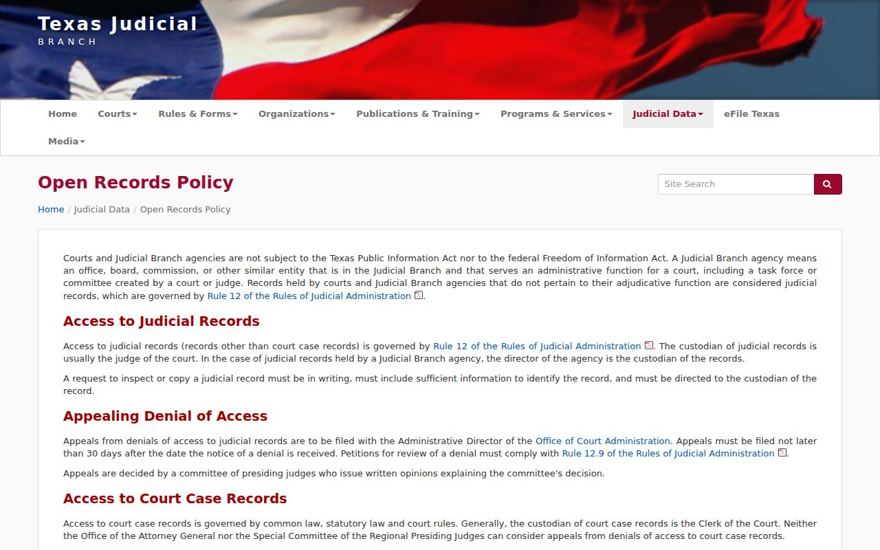Briscoe County court records policy distinction